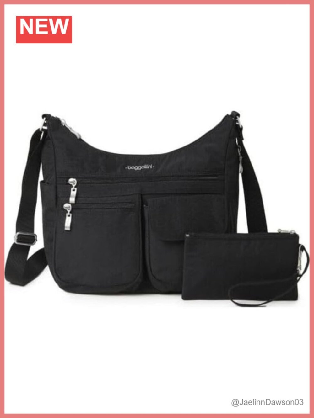 Hobo Crossbody Bag Water-Resistant Nylon RFID Wristlet